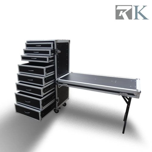 RK 8 Drawers Flight Case with Side Table