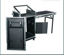 DJ Workstation 16u Rackmount Twin Table Flight Case