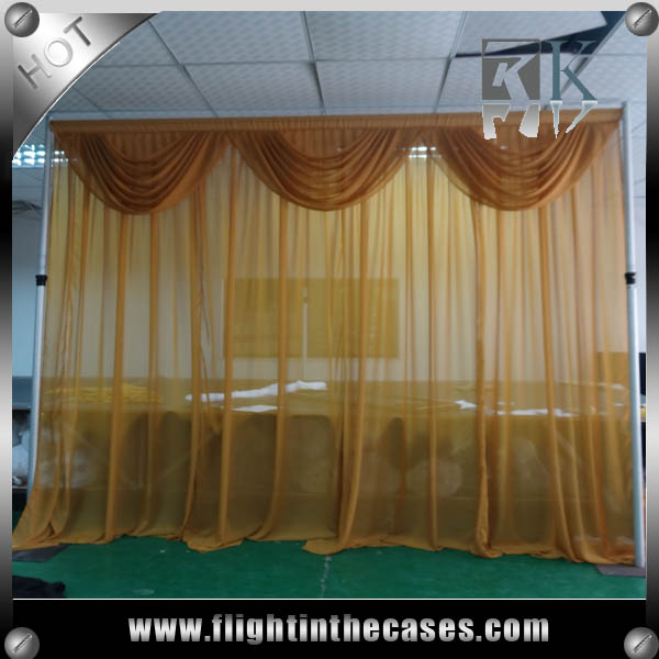 RK Pipe and Drape With Translucent Orange Color Velvet Drape