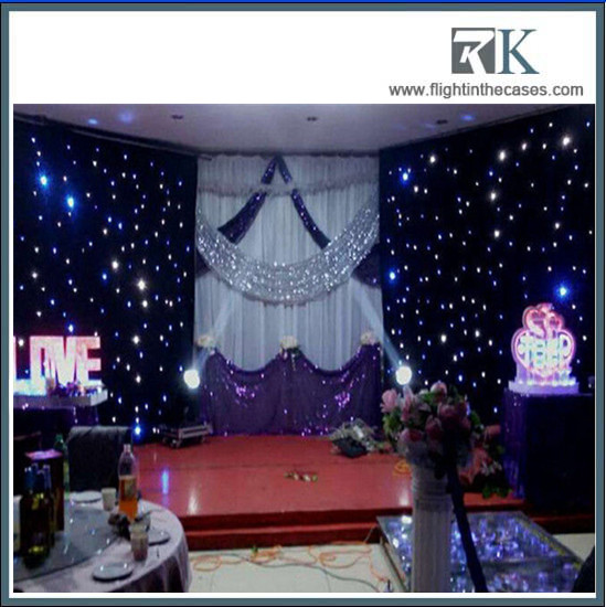 stage backdrop decoration fabric led star curtain