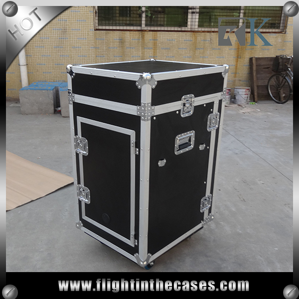 16U Flight Case With 11U Slide Rack Case and A Side Stand Table