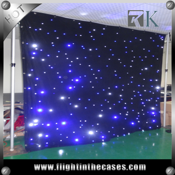 Fireproof Velvet LED Star Light Curtain for Weddings or Night Parties