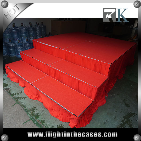 aluminum light weight red color carpet portable smart stage podium